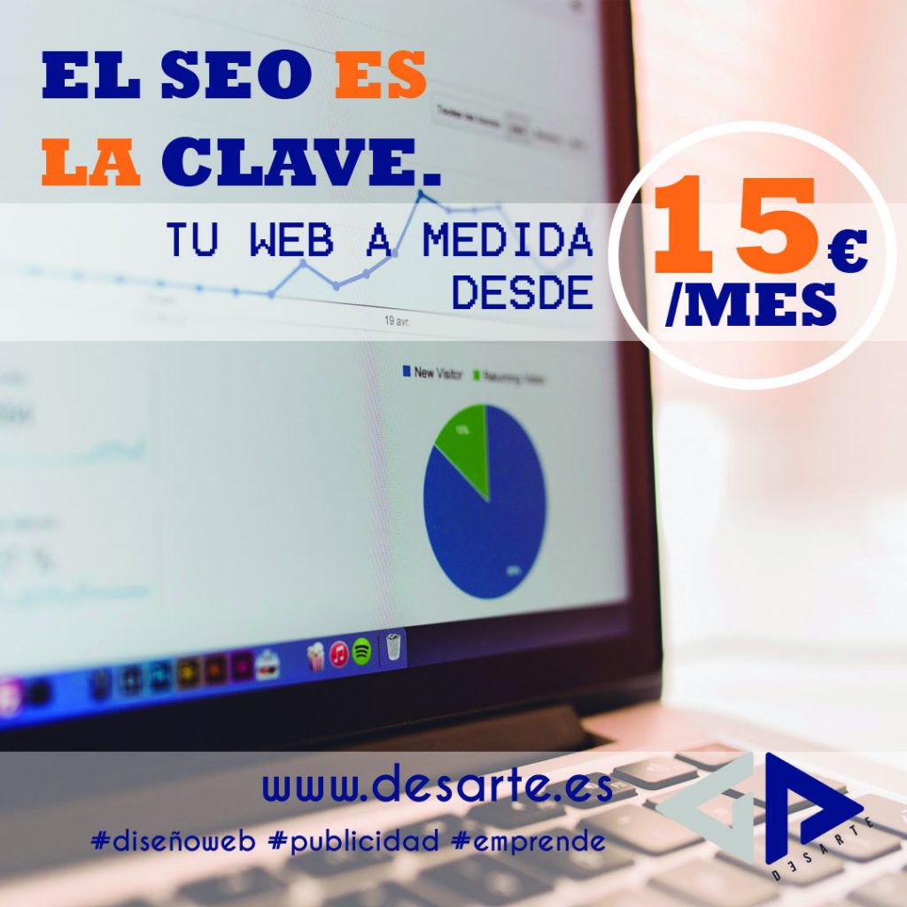 Diseña tu página web con Grupo Desarte por 15 euros al mes. Pide información +34 682 375 676