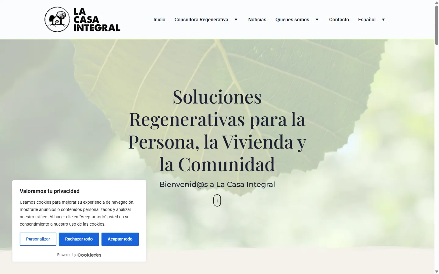 Captura del proyecto La Casa Integral SCCL