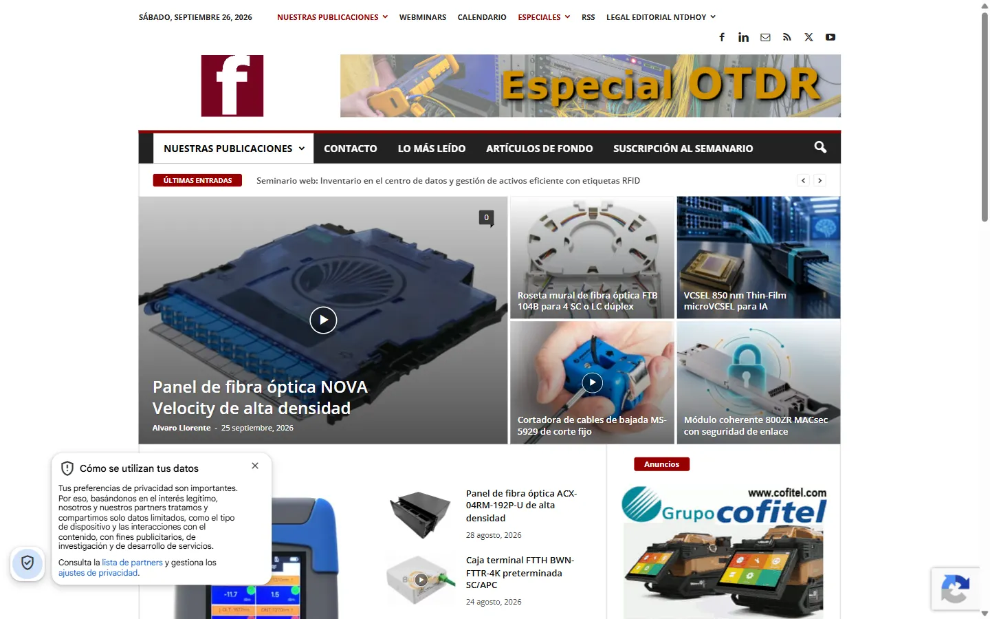 Captura del proyecto Nuevas Tecnologias Digitales hoy SL