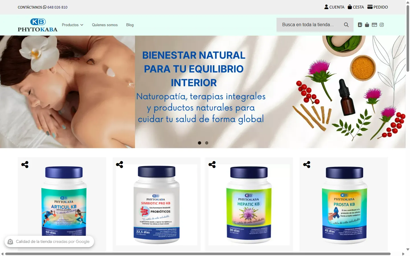 Captura del proyecto NUTRACEUTICOS PHYTOKABA, S.L.